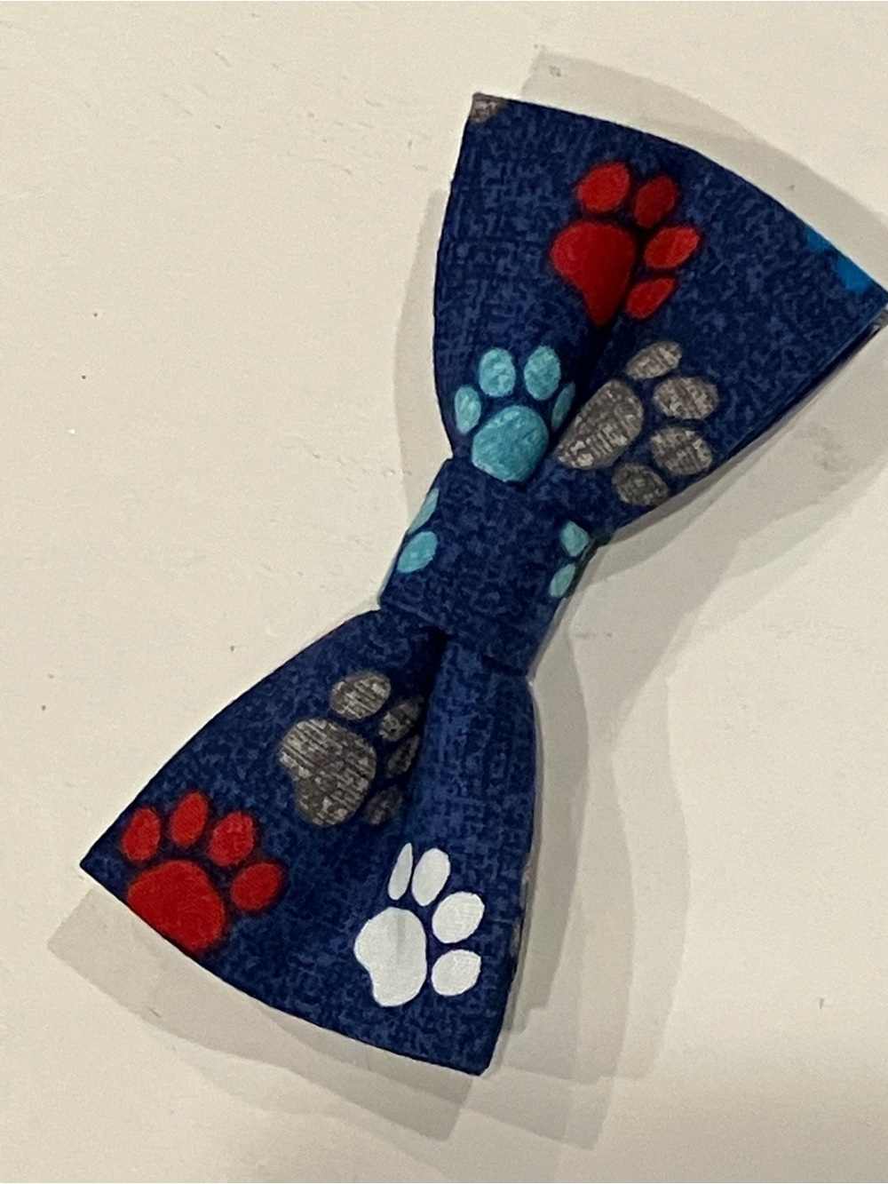 Pet Bowtie in Navy with Paw Prints